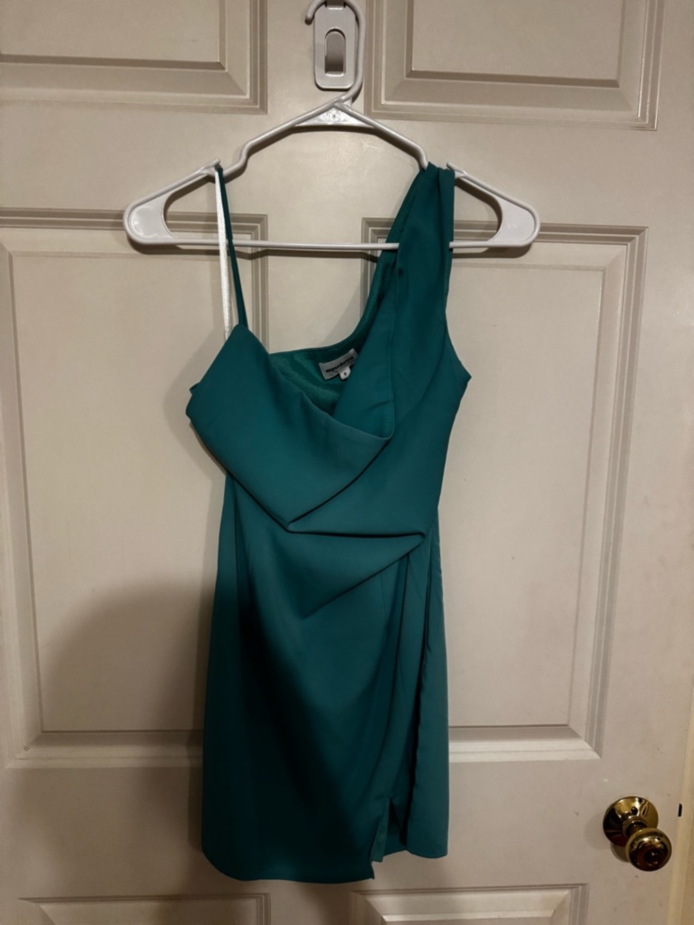 superdown Teal One-Shoulder Asymmetrical Cocktail Dress